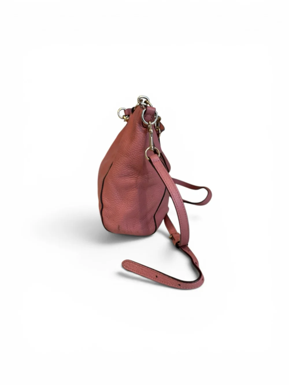 Coach F31077 Pink Pebbled Leather Crossbody Satchel Tote Purse Shoulder Bag 2018